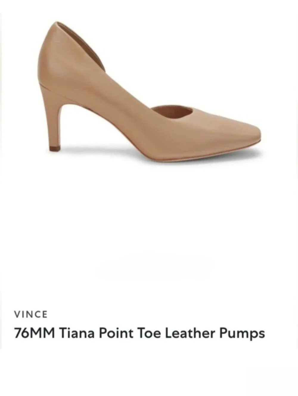 Vince Tiana Pointed Toe Leather Pumps Tan Fawn - The Perfect Neutral Size 7